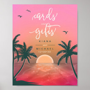 Póster Tarjetas y regalos de Sunrise de Isla Tropical ID5