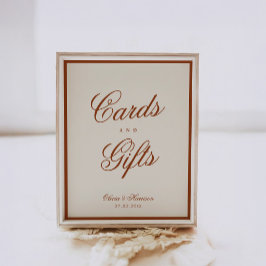 Póster Tarjetas y regalos de terracota naranja quemada Ol