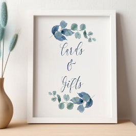 Póster Tarjetas y regalos de vegetación con acuarela de e