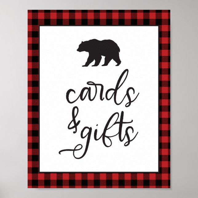 Póster Tarjetas y regalos de Wild One Bear Red Buffalo Pl (Frente)