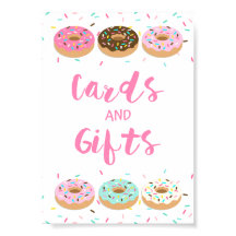 Tarjetas y regalos Ducha Mesa Rótulo Donuts rosado