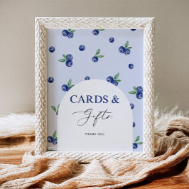 Póster Tarjetas y regalos dulces de cumpleaños Blueberry 