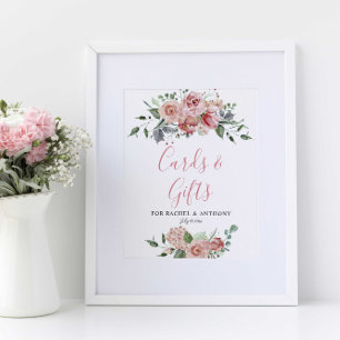 Póster Tarjetas y regalos Elegante Boda Polvorienta Rosa