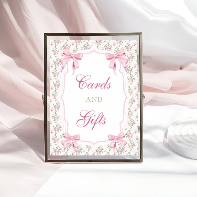Póster Tarjetas y regalos elegante Coquette rosa Bow Cump (Subido por el creador)