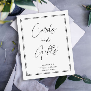 Póster Tarjetas y regalos Elegante ducha de novia negra y