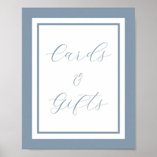 Póster Tarjetas y regalos elegantes con letrero de guión 