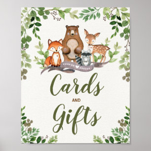 Póster Tarjetas y regalos Fiesta de Baby Shower Woodland