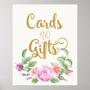 Póster tarjetas y regalos floral boda rosa rosa rosa seña