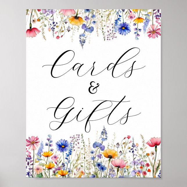 Póster Tarjetas y regalos | Floral de flores silvestres (Frente)