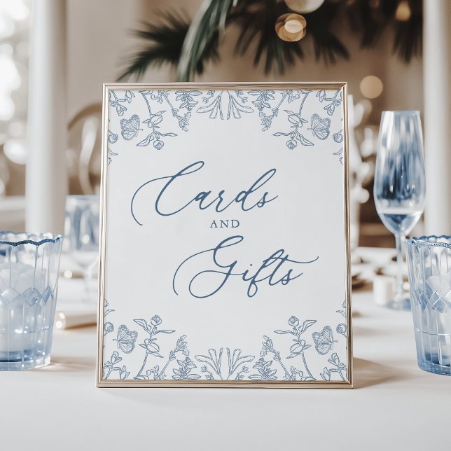 Póster Tarjetas y regalos florales de la serie azul de Ch (Subido por el creador)