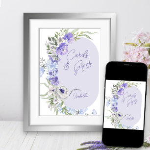Póster Tarjetas y regalos florales de Purple Peri con let