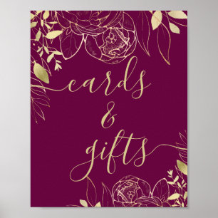 Póster Tarjetas y regalos florales modernos de color rosa