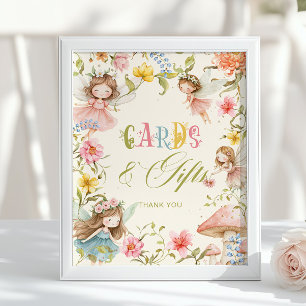 Póster Tarjetas y regalos Hada primer cumpleaños encantad