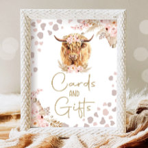 Tarjetas y regalos Highlander Cow Boho Farm Cumple