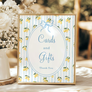 Póster Tarjetas y regalos italianos con arcos azules de l