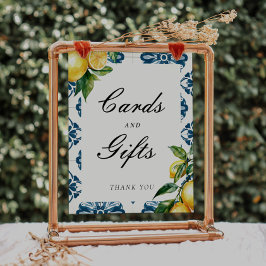 Póster Tarjetas y regalos Lemon Positano Bridal Shower Ró