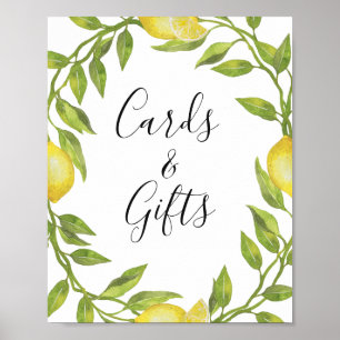 Póster Tarjetas y regalos limones flor y vegetación