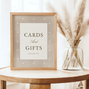 Póster Tarjetas y regalos minimalistas de guardería neutr