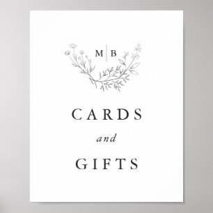 Póster Tarjetas y regalos mínimos formales de bodas de mo