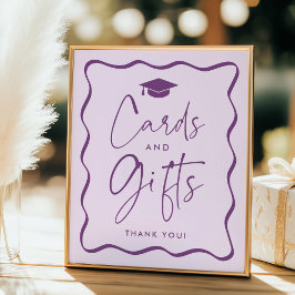 Póster Tarjetas y regalos modernos de graduación con onda