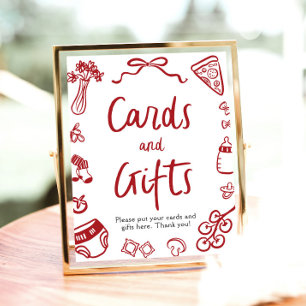 Póster Tarjetas y regalos modernos de pizza italiana dibu