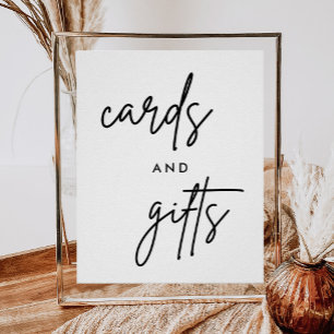 Póster Tarjetas y regalos modernos Mesa de la recepción d
