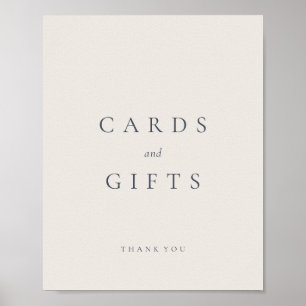 Póster Tarjetas y regalos modernos simples beige azul mar