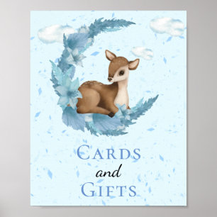 Póster Tarjetas y regalos Moon Little Bambi Nubes azules 