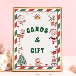 Póster "Tarjetas y regalos" Navidades Santa Rótulo de mes