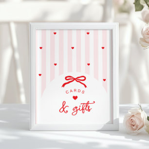 Póster Tarjetas y regalos Novia Pequeña Lazo Rosa Rojo