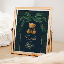 Póster Tarjetas y regalos: Oso de peluche a cuadros Polo 