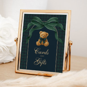 Póster Tarjetas y regalos: Oso de peluche a cuadros Polo
