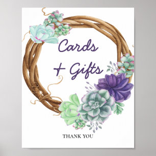 Póster Tarjetas y regalos para baby shower de acuarela co