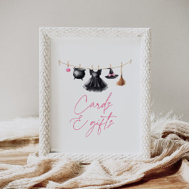 Póster Tarjetas y regalos para baby shower de bruja de Ha