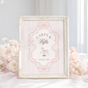 Póster Tarjetas y regalos para baby shower de caballo mec