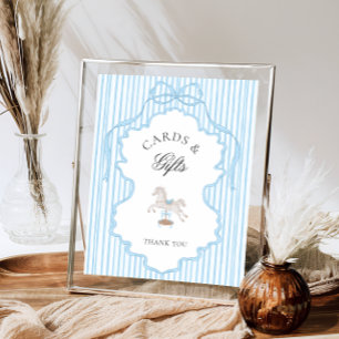Póster Tarjetas y regalos para baby shower de caballo mec