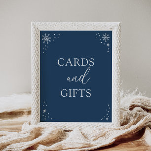 Póster Tarjetas y regalos para baby shower de copo de nie