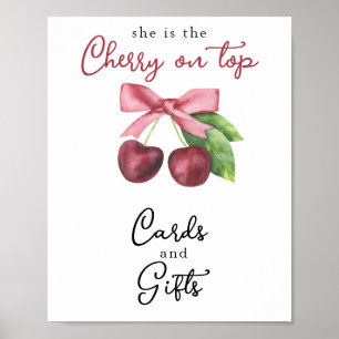 Póster Tarjetas y regalos para baby shower de lazo de cer