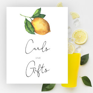 Póster Tarjetas y regalos para baby shower de limón