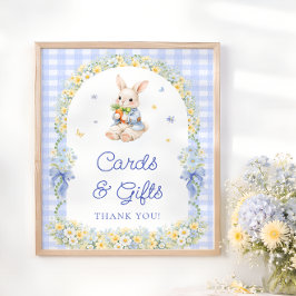 Póster Tarjetas y regalos para baby shower de niño conejo