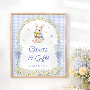 Póster Tarjetas y regalos para baby shower de niño conejo