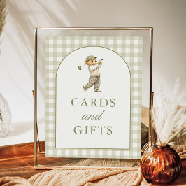 Póster Tarjetas y regalos para baby shower de niño de gol