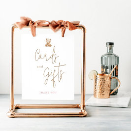 Póster Tarjetas y regalos para baby shower de osito de pe