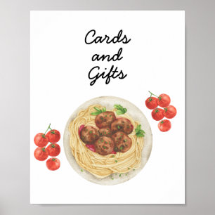 Póster Tarjetas y regalos para baby shower de pasta