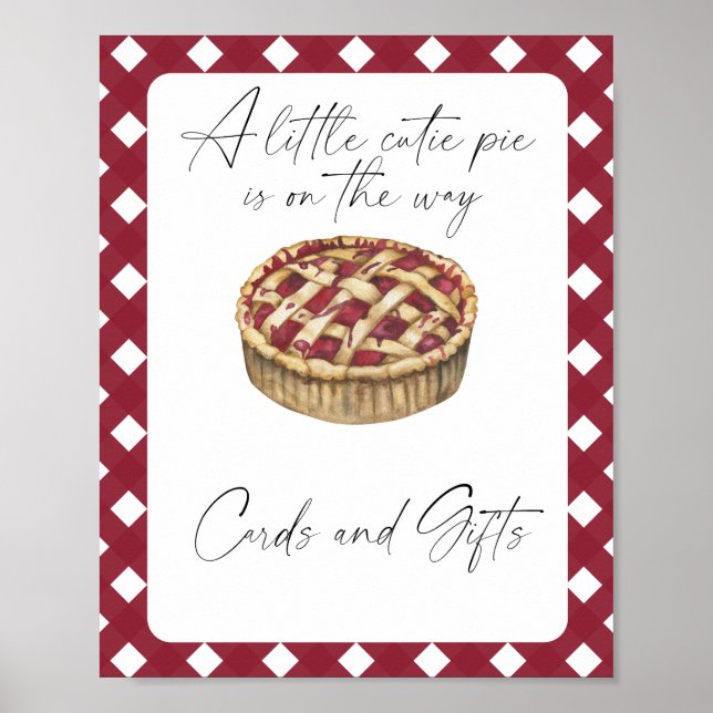 Póster Tarjetas y regalos para baby shower de pastelito (Frente)