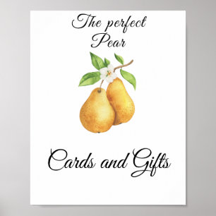 Póster Tarjetas y regalos para baby shower de pera