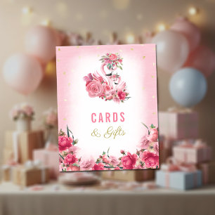 Póster Tarjetas y regalos para baby shower de Pink Flamin