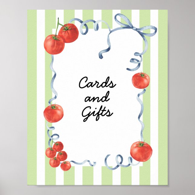 Póster Tarjetas y regalos para baby shower de Tomate (Frente)