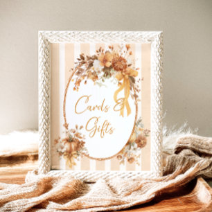 Póster Tarjetas y regalos para baby shower floral de cala