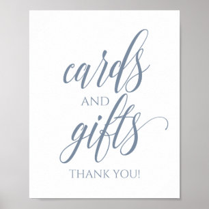 Póster Tarjetas y Regalos para Bodas - Azul Polvo